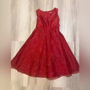 Rare Editions Red Floral Kids Dress